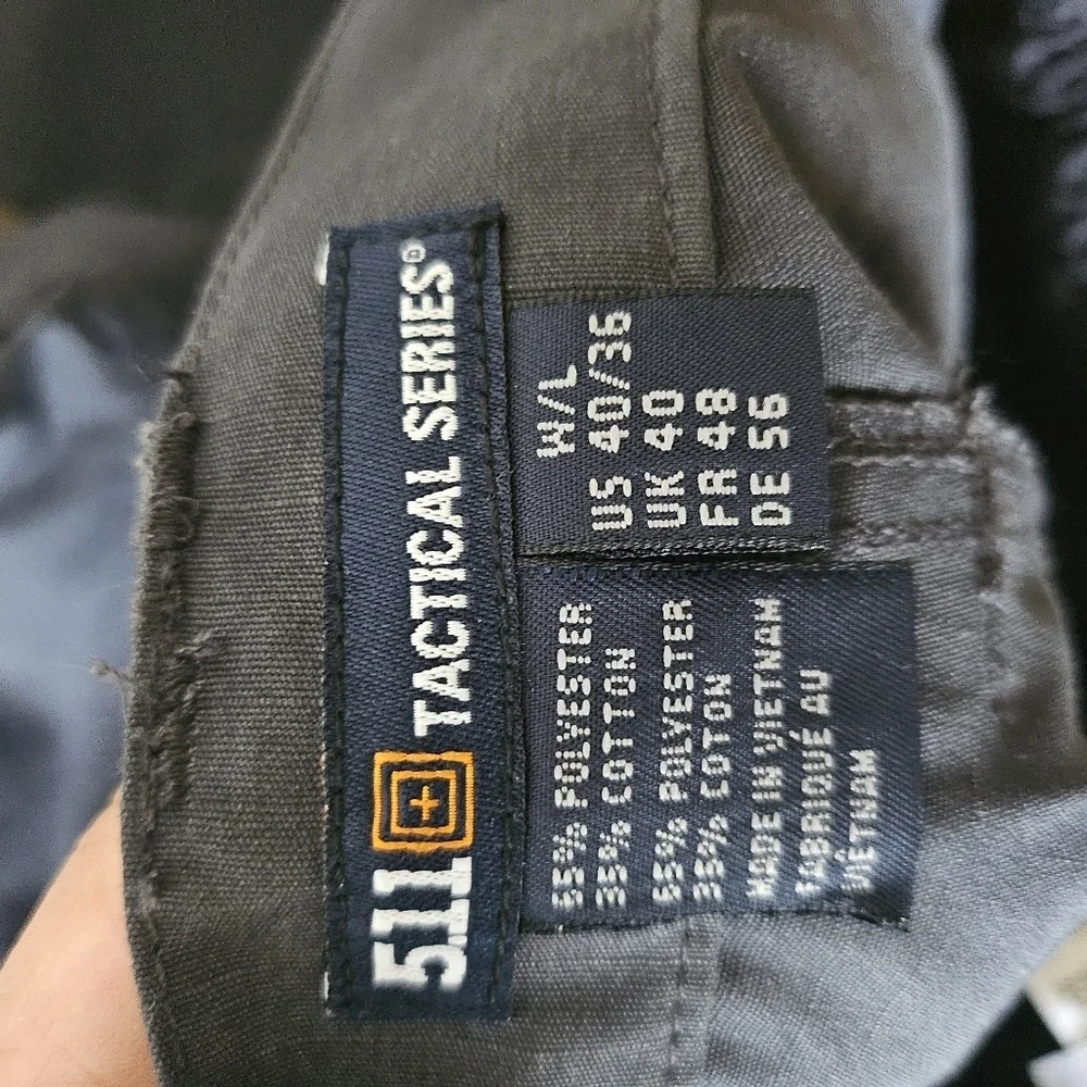 5.11 Tactical Series Cargo Gray Pants Mens 40x36 Gray RN 109614 CA04719.